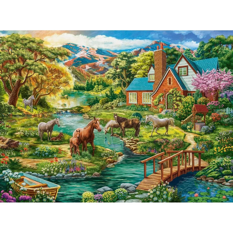 Castorland dėlionė Idyllic House with Horses 2000 det.