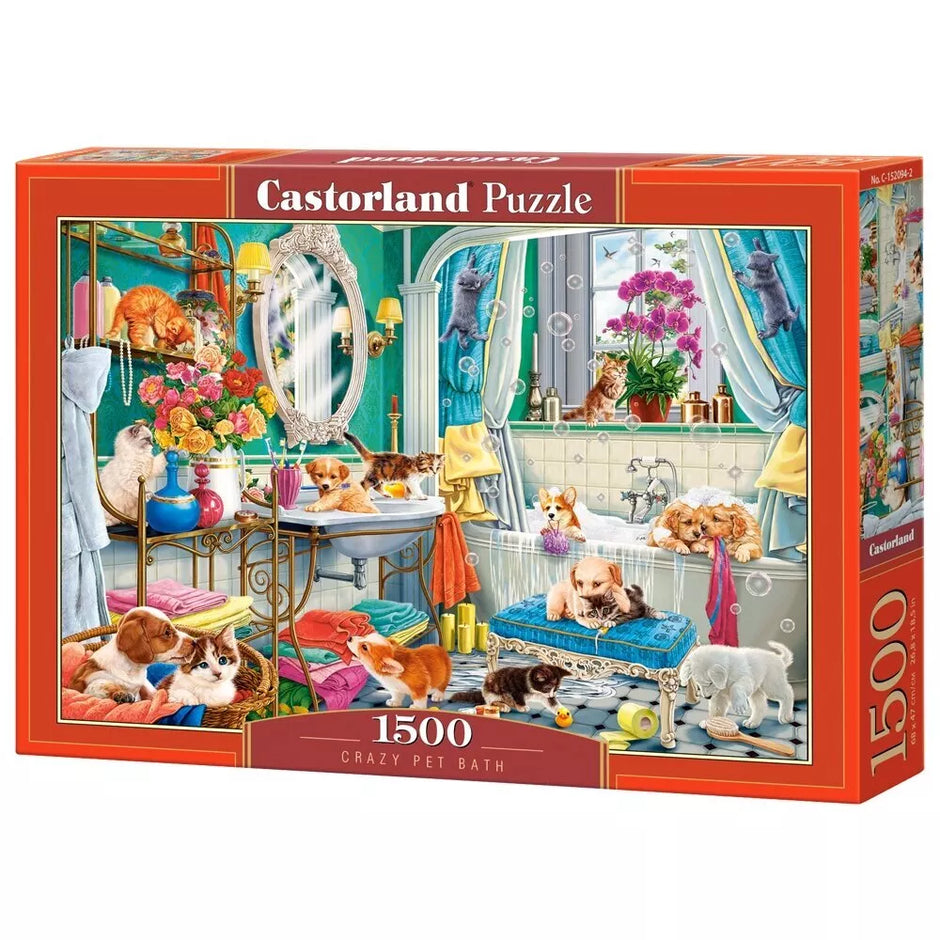Castorland dėlionė Crazy Pet Bath 1500 det.