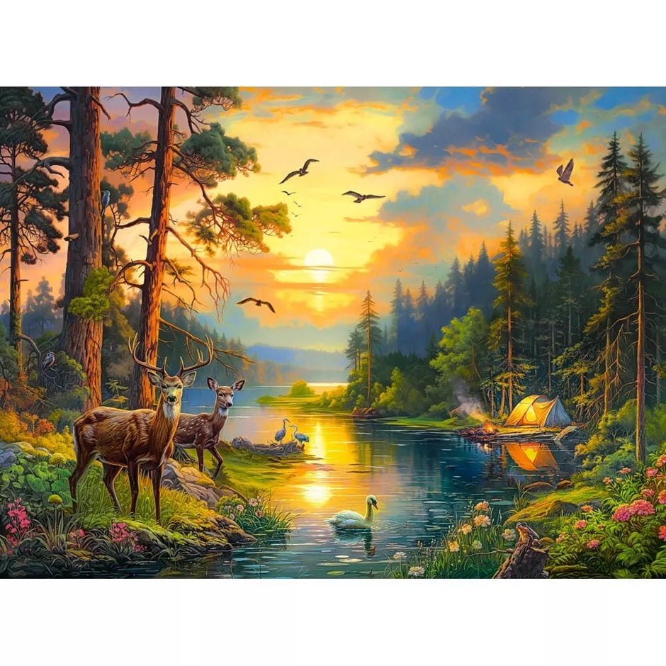 Castorland dėlionė Sunset over Forest River 3000 det.