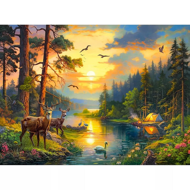 Castorland dėlionė Sunset over Forest River 3000 det.
