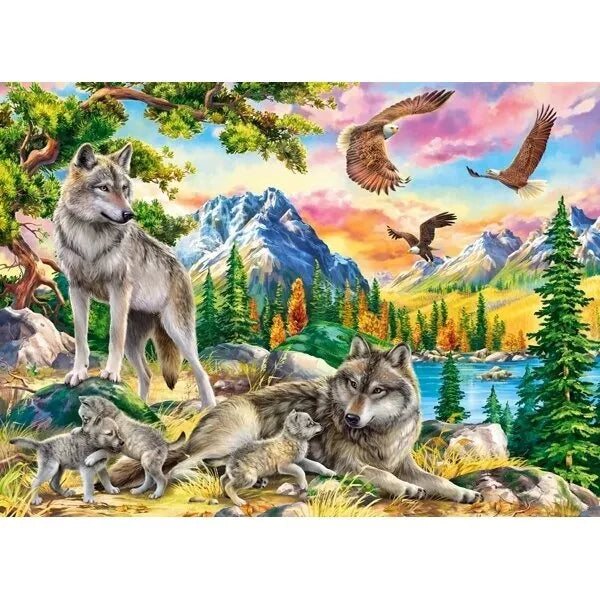 Castorland dėlionė Wolf Family and Eagles 300 det.