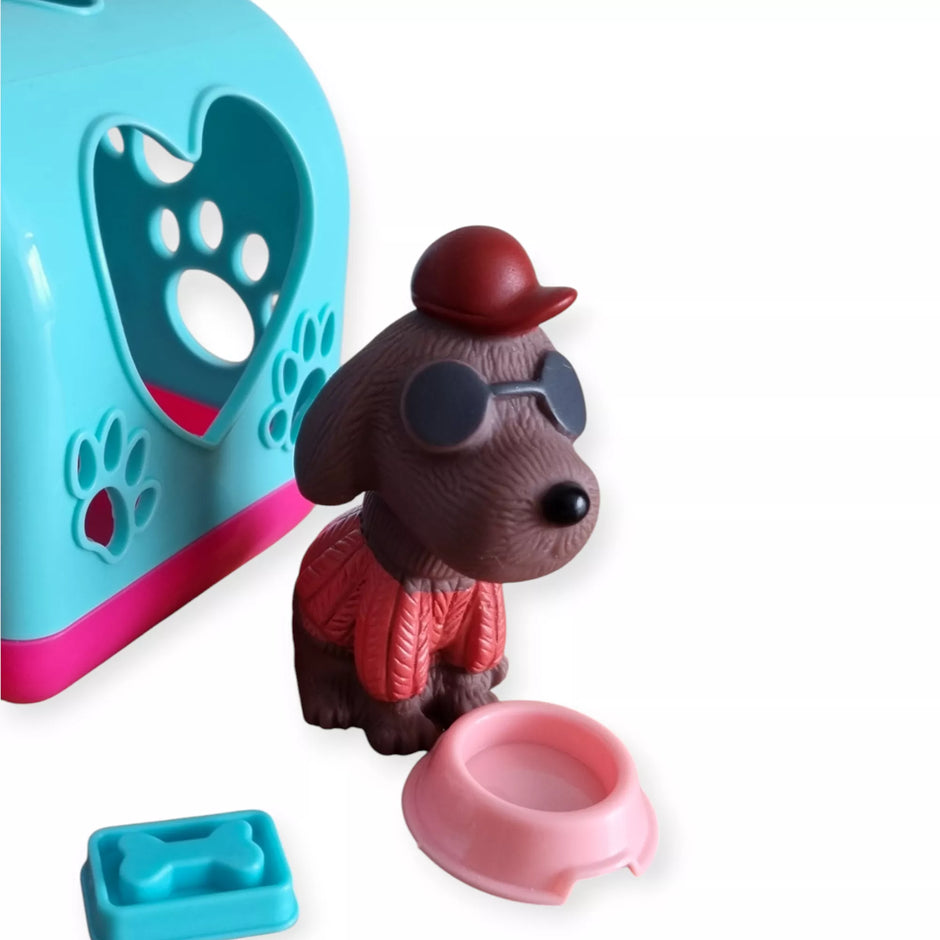 Cute Pet žaislas gyūnėlis su nameliu ir priedais 9 cm