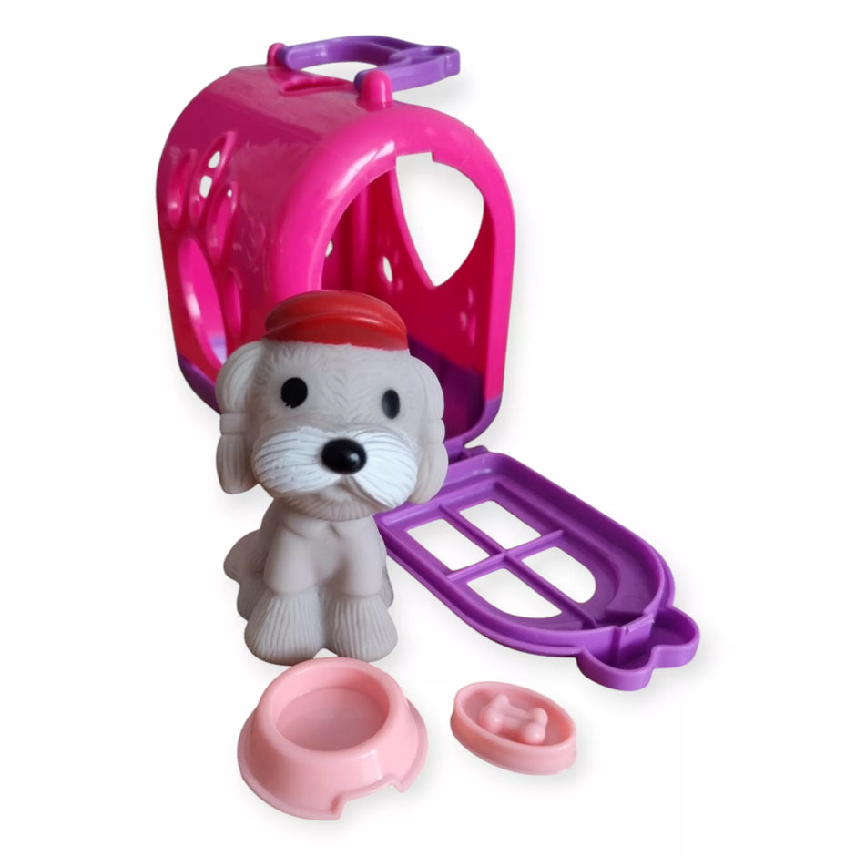 Cute Pet žaislas gyūnėlis su nameliu ir priedais 9 cm
