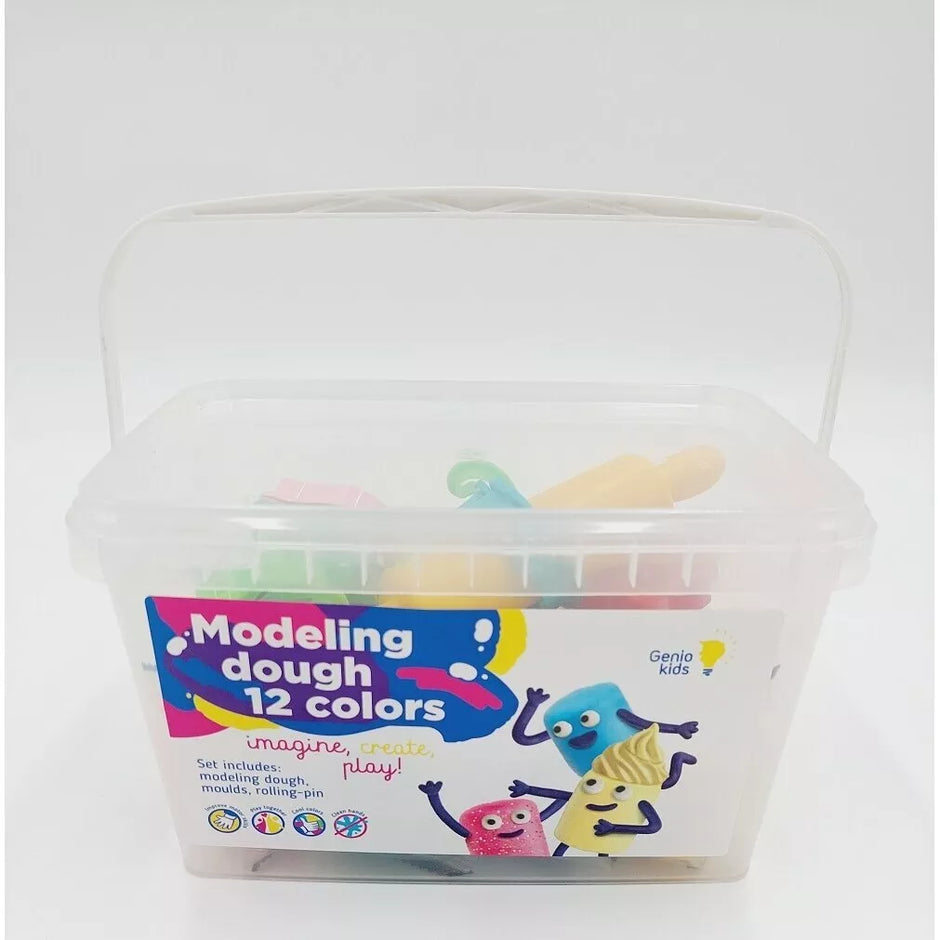 Genio kids plastilinas - modelinas 12 spalvų su formelėmis