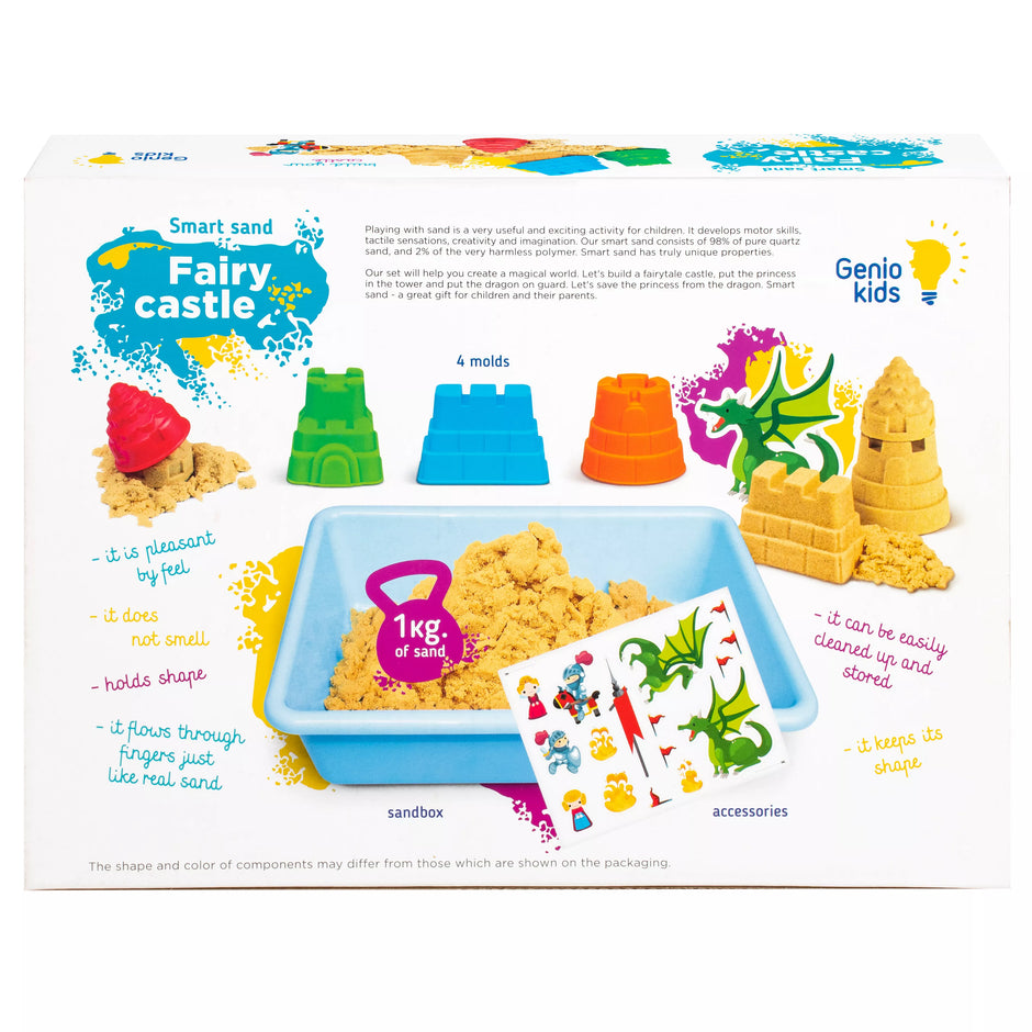 Genio kids rinkinys išmanusis smėlis Pasakų pilis su formelėmis, 1kg