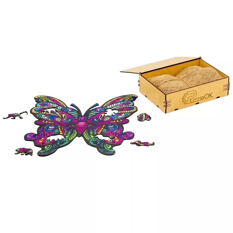 PUZZLEOK medinė dėlionė Spalvingas drugelis 68 det