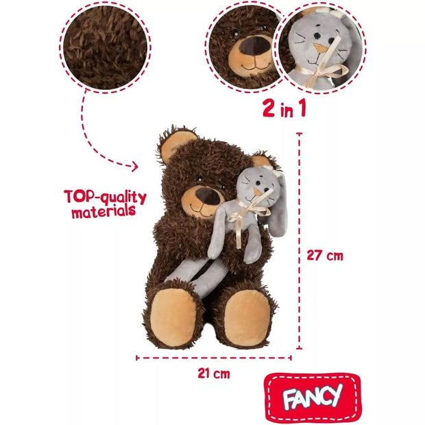 Fancy minkštas meškis su kiškiuku Čibo 27 cm
