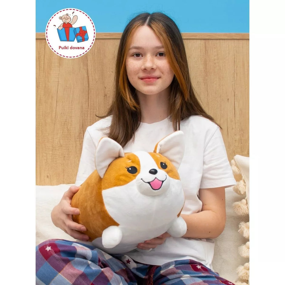 Fancy minkštas žaislas pagalvė šuo korgis Cinamonas 41 cm