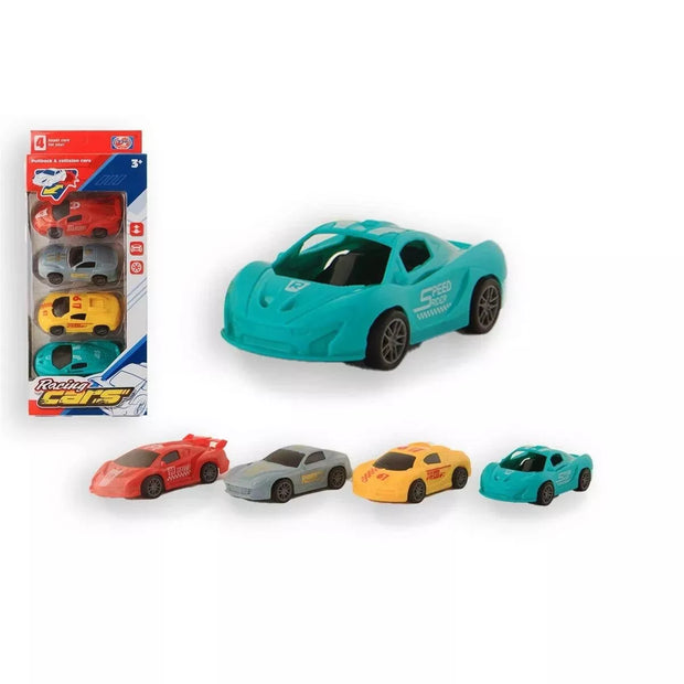 Spalvotų mašinėlių rinkinys 9cm 4 vnt